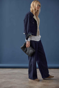 Denim Trouser in Dark Wash Blue