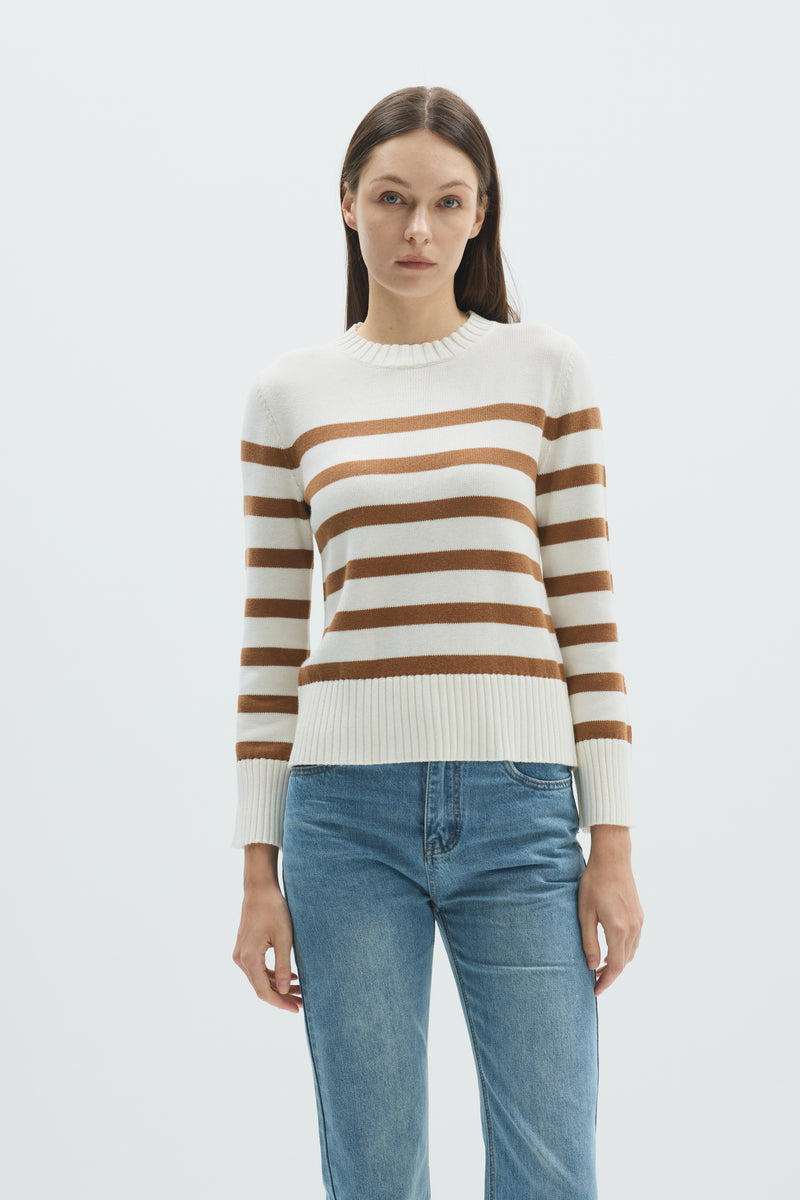 PLT3719-pissenlit-crew-neck-strip-sweater-in-ivory-mocha-1