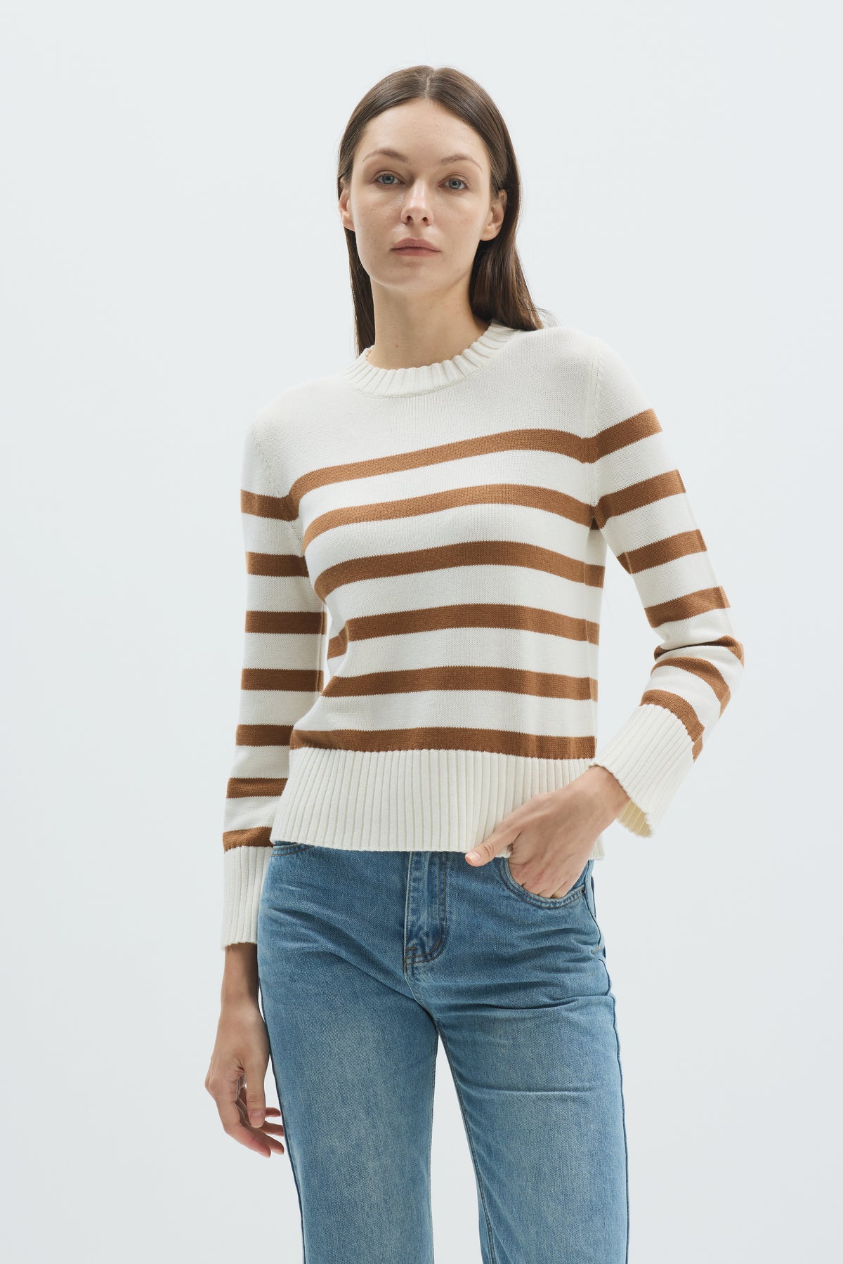 PLT3719-pissenlit-crew-neck-strip-sweater-in-ivory-mocha-1