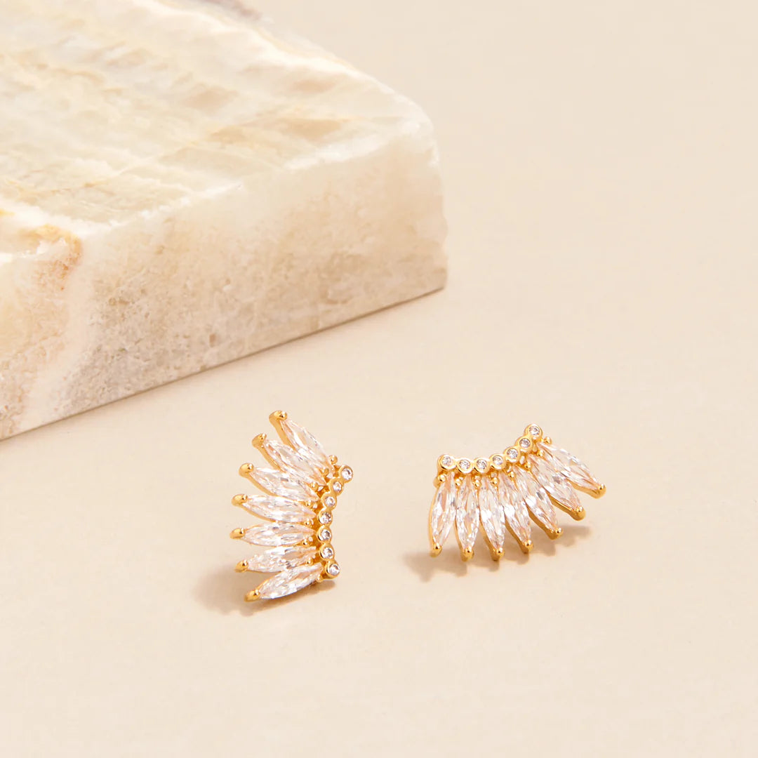Petite Crystal Madeline Earrings in Gold