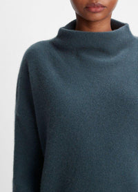 Cashmere Funnel Neck Sweater in Azurine
