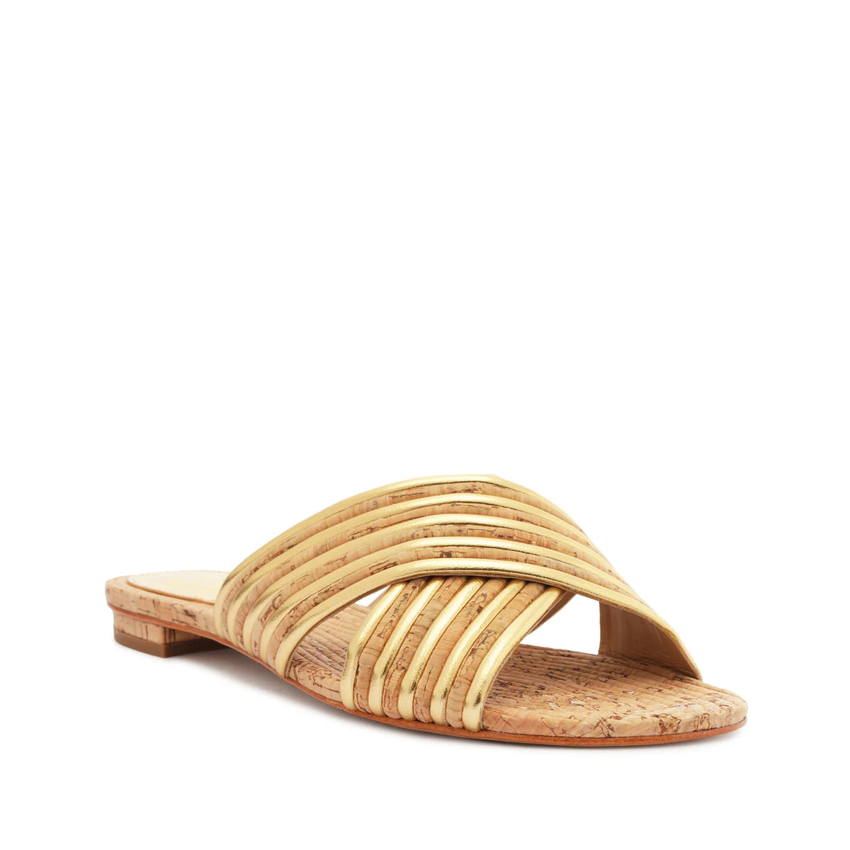Latifah Cork Sandal in Gold