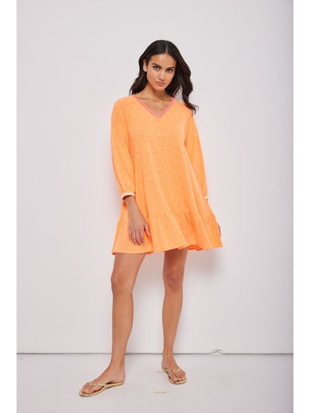 The Swinger Dress in Tangerine