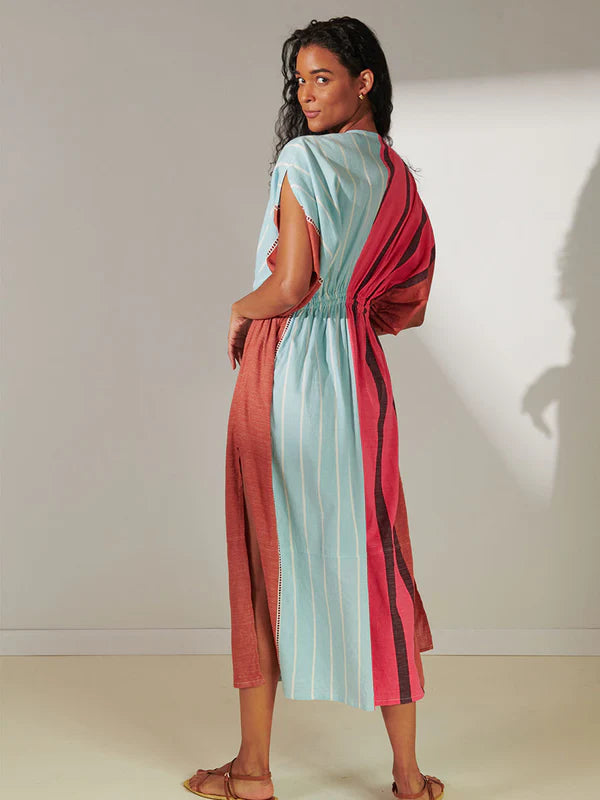 Leila Plunge Dress in Zula Layercake