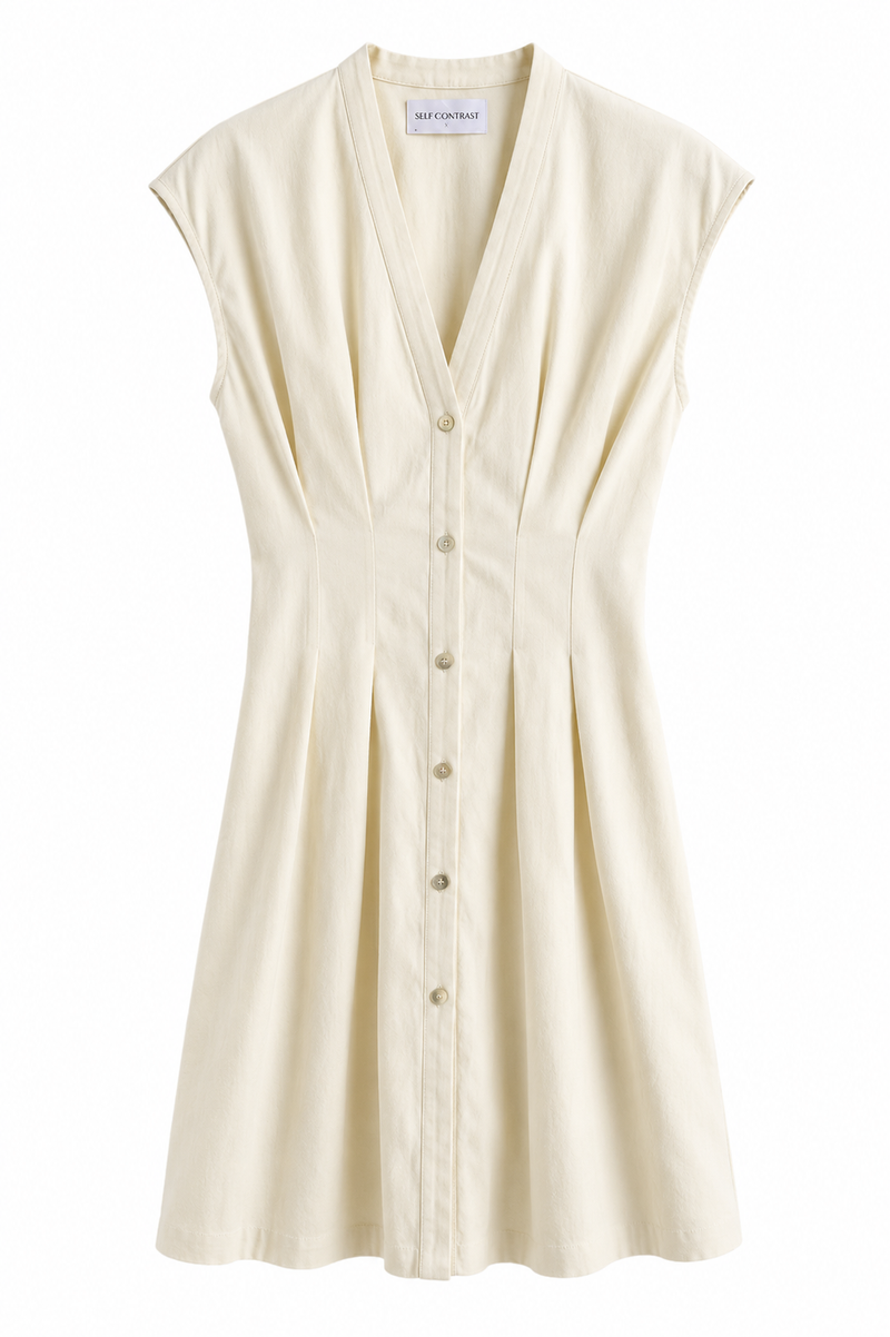 SCD-7587SH-self-contrast-carol-mini-pleated-dress-in-cream-linen-1&nbsp;