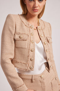 Venice Tweed Blazer in Taupe