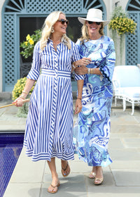 Monaco Dress in Navy Wide Stripe