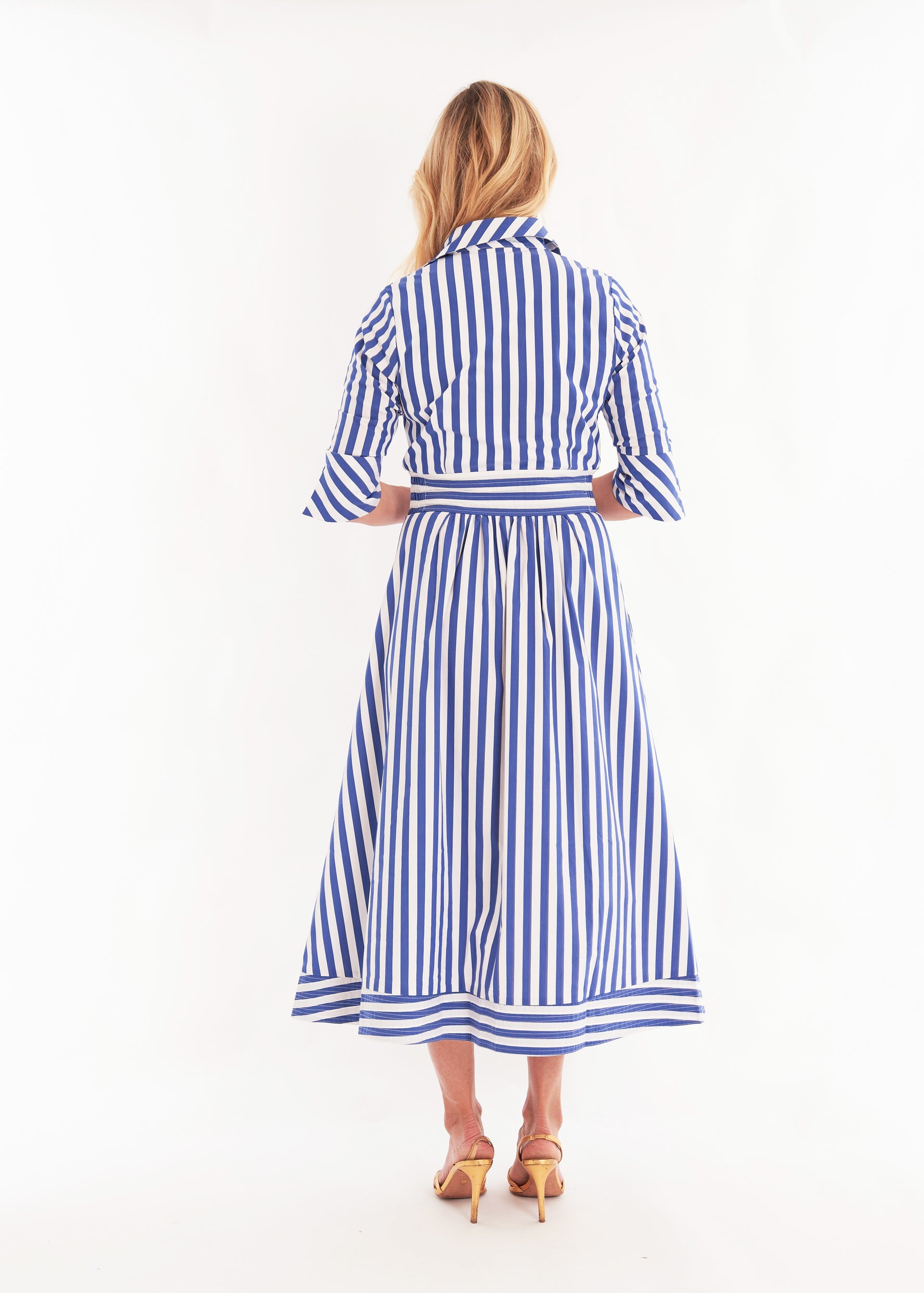 Monaco Dress in Navy Wide Stripe