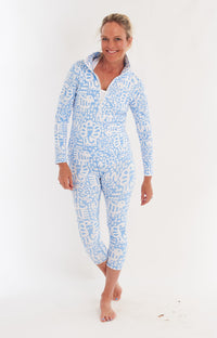 Sutra Half-Zip Pullover Top in Menagerie Sky Top