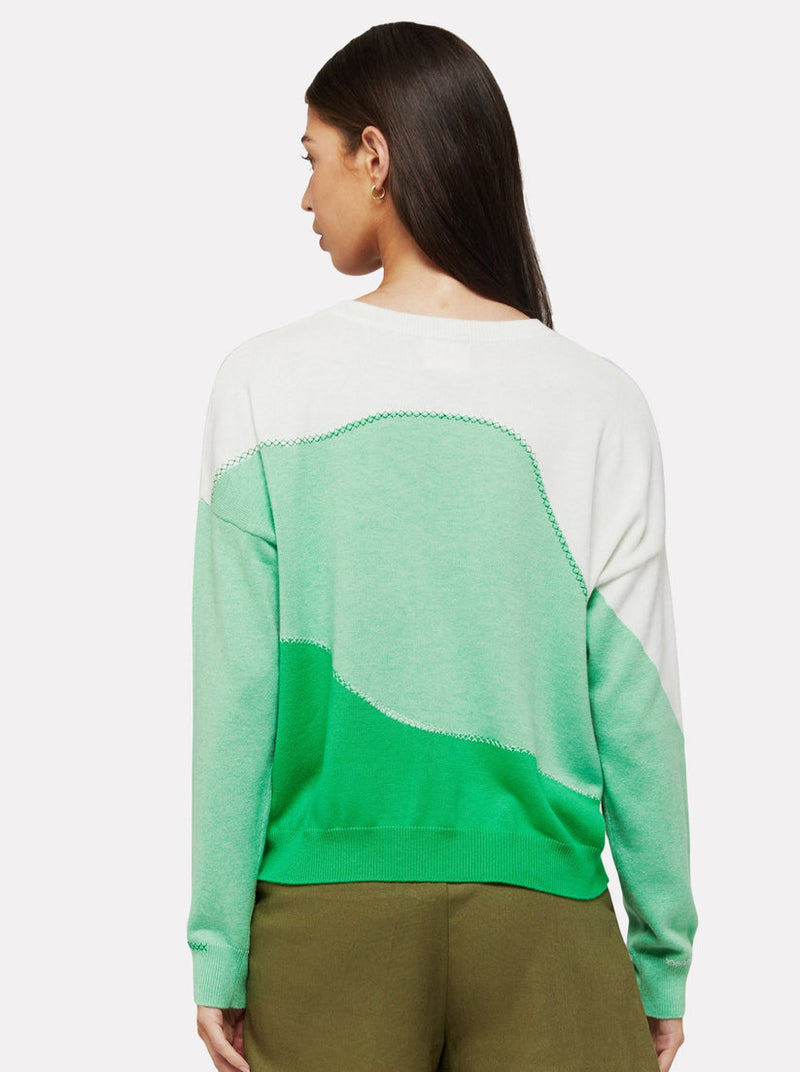 Riley Colour Wave Sweater in Green