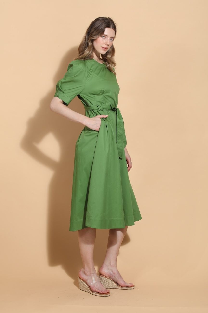 SS26D280-jessie-liu-puff-sleeve-belted-dress-in-green-1