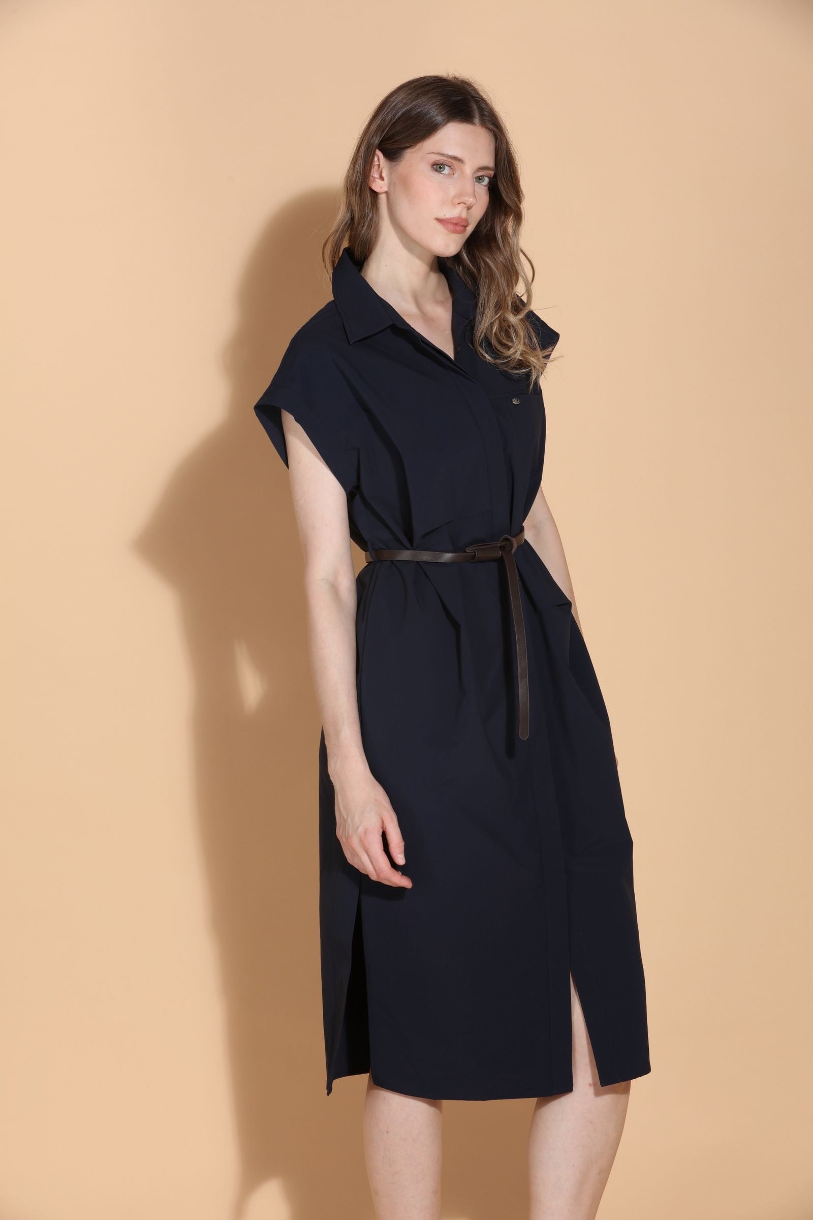 SS26D860-jessie-liu-cap-sleeve-belted-dress-in-navy-1