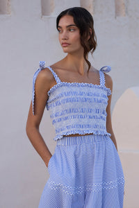 Ella Top in Sconset Blue *FINAL SALE*