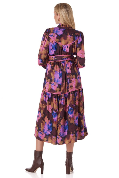 Delphine Dress in Blurred Floral