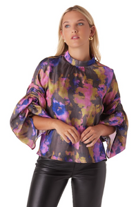 Sibyl Top in Blurred Floral