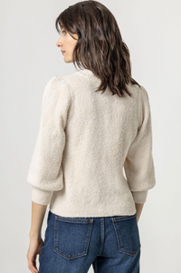 3/4 Length Puff Sleeves Sweater in Salt