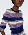 Kateshia Top in Multicolor Knit Stripe in Pink and Navy