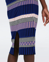 Bernarda Skirt in Multicolor Knit Stripe in Pink and Navy