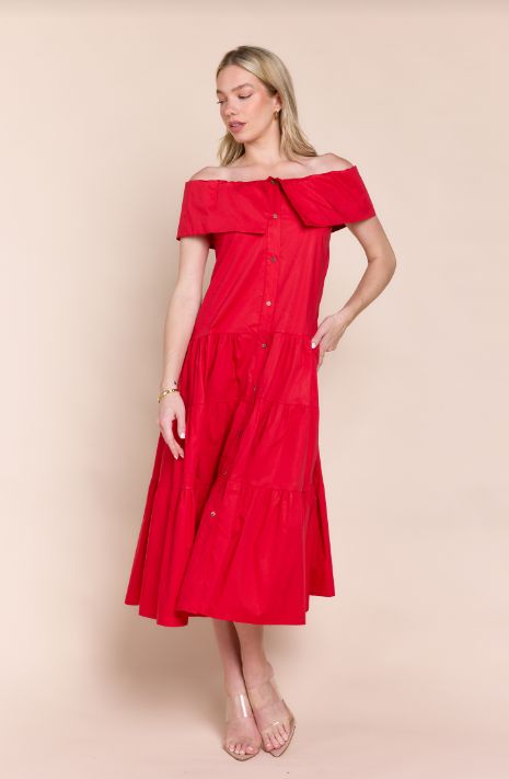 Halima Dress in Candy Red