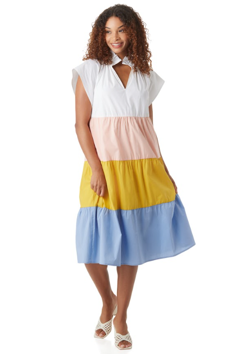 Watts Dress in Spring Colorblock