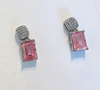 Pave Diamond Gemstone Drop Earring in Pink Topaz *FINAL SALE*