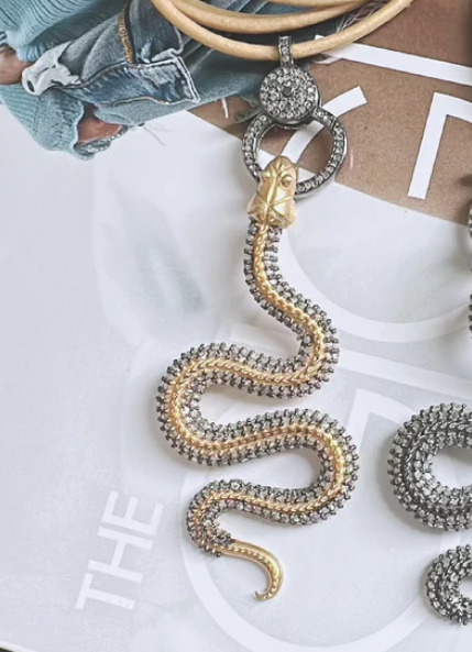 Pave Diamond Snake Pendant
