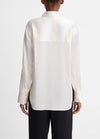 Silk Relaxed Chest-Pocket Blouse in Chiffon