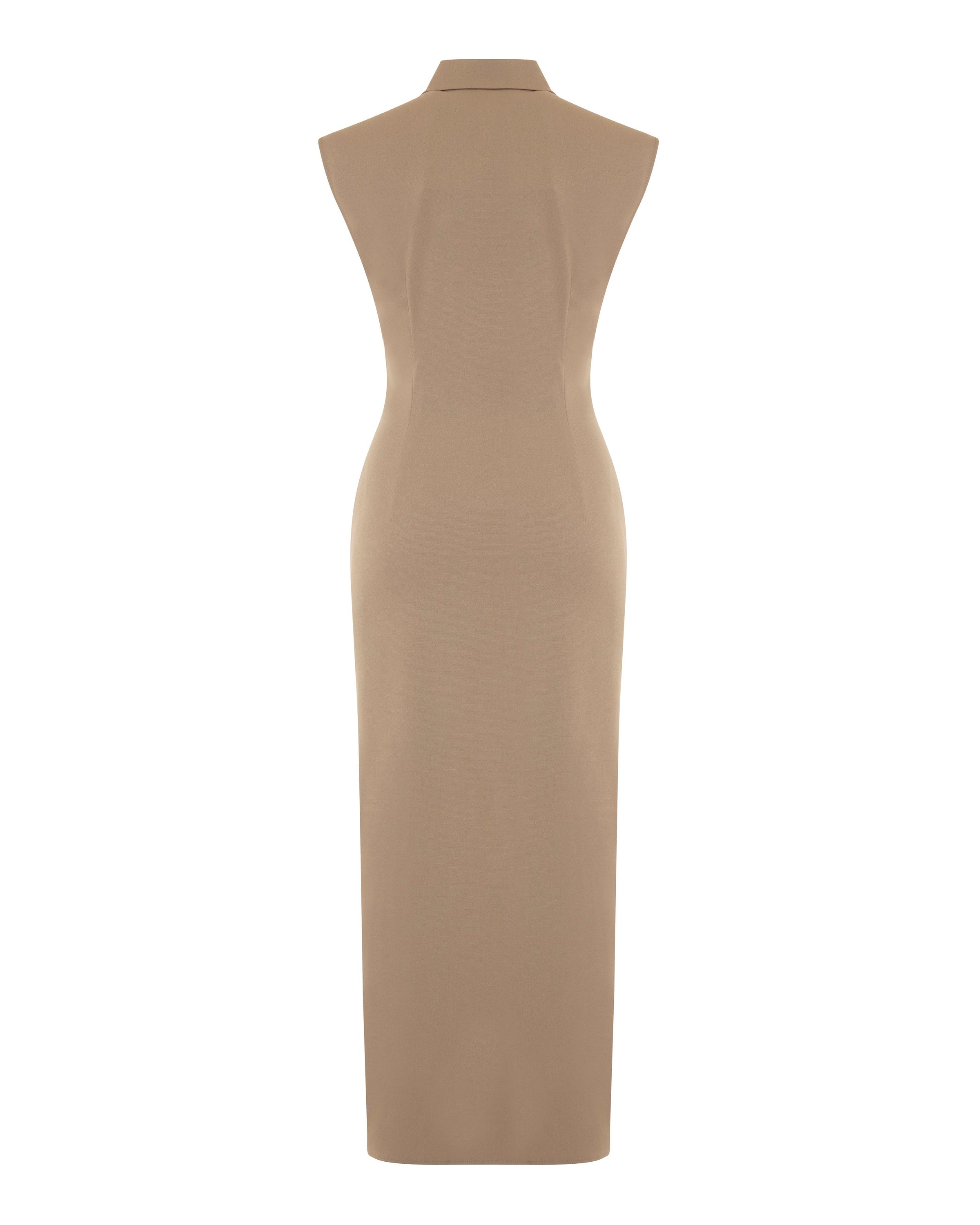 T2601D206-theo-thetis-ruched-front-dress-in-eclipse-taupe-1