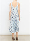 Washed Lily Pleated Slip Dress in Pale Azure