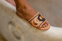 Ortigia Flat Sandal in Cognac Palette