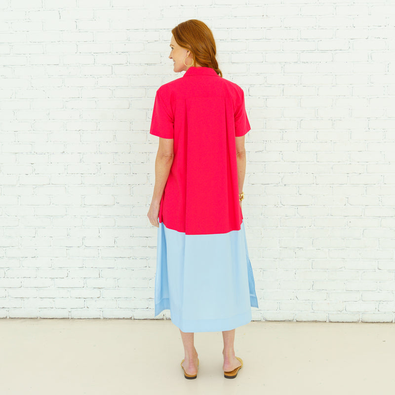 Millie Colorblock Dress in RED - RED / 1