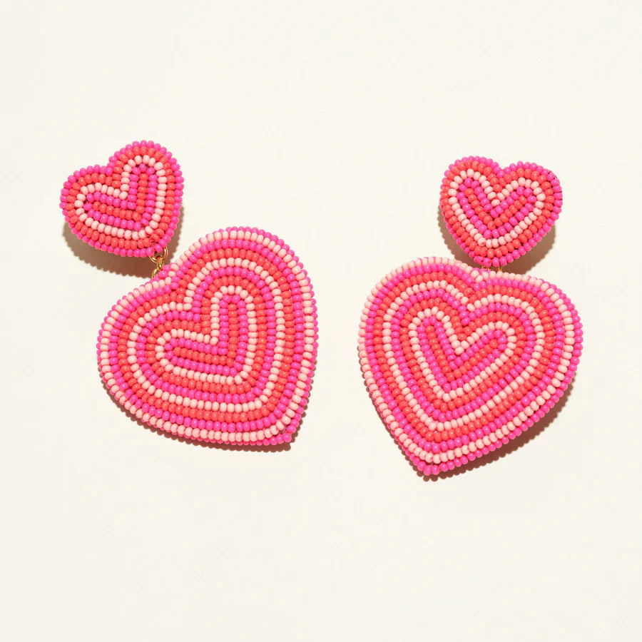 Vivi Drop Earrings in Pink/Red
