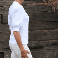 Kate Puff Sleeve Tee in White