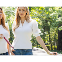 Margot Puff Sleeve Top in Ivory