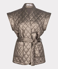Quilted Gilet Vest in Soft Gold