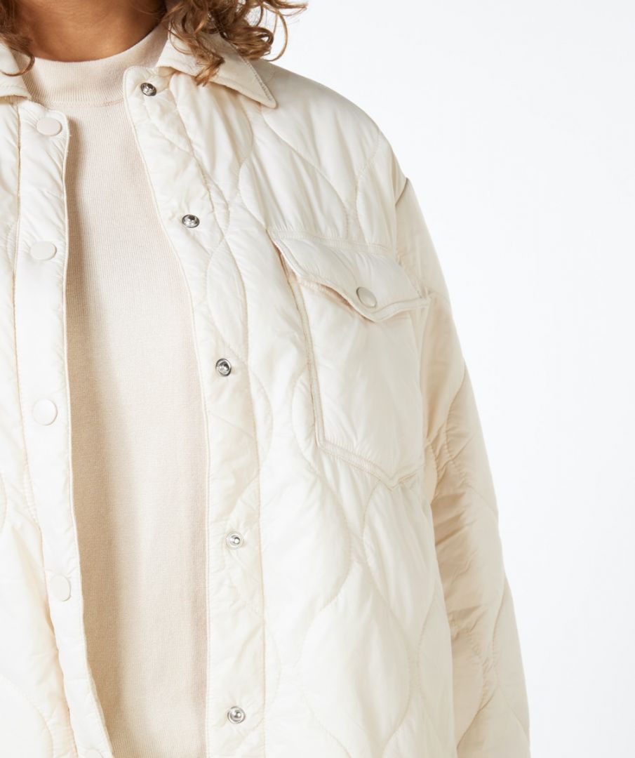 Quilted Shacket in Off White