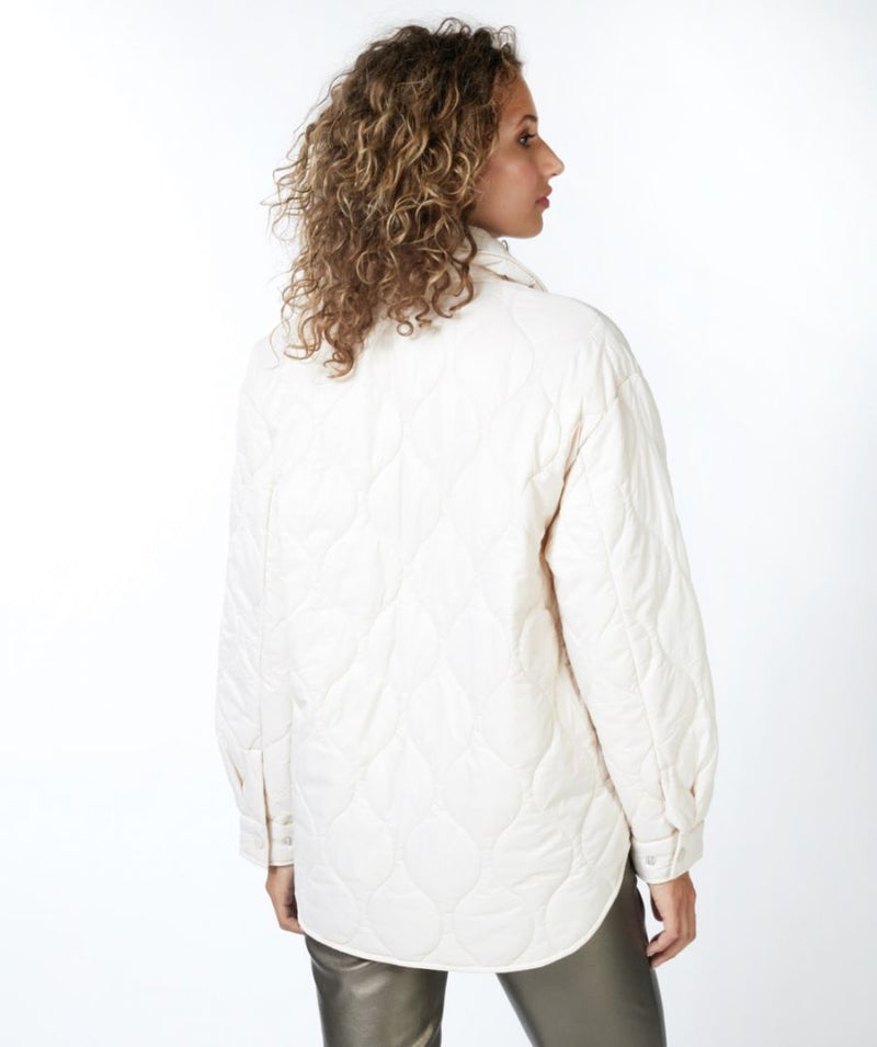 Quilted Shacket in Off White
