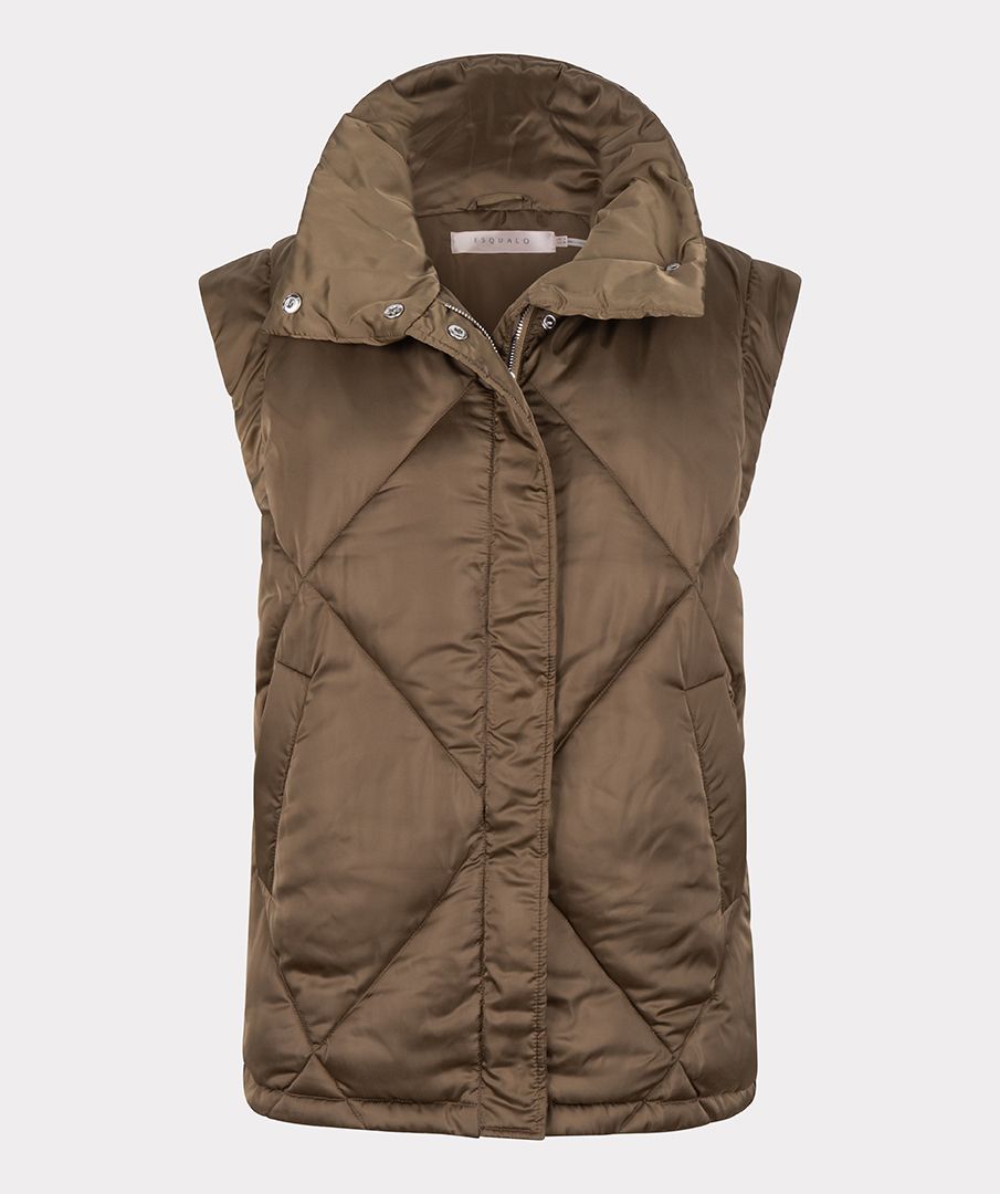 Quilted Puffer Vest in Army Green