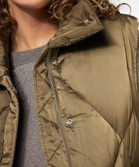Quilted Puffer Vest in Army Green