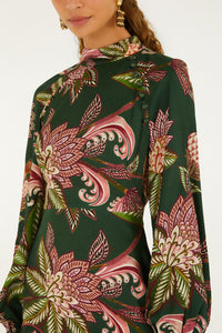 Ruffled Hem Mini Dress in Arabesque Paradise Floral