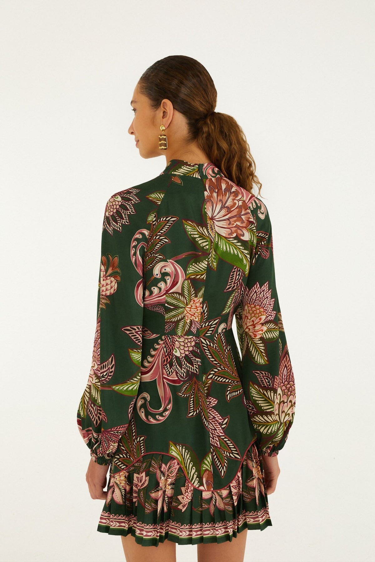 Ruffled Hem Mini Dress in Arabesque Paradise Floral