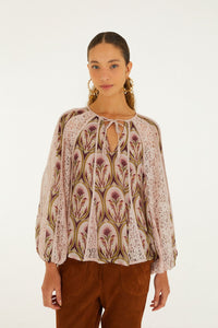 Long Sleeve Blouse in Garden Medal