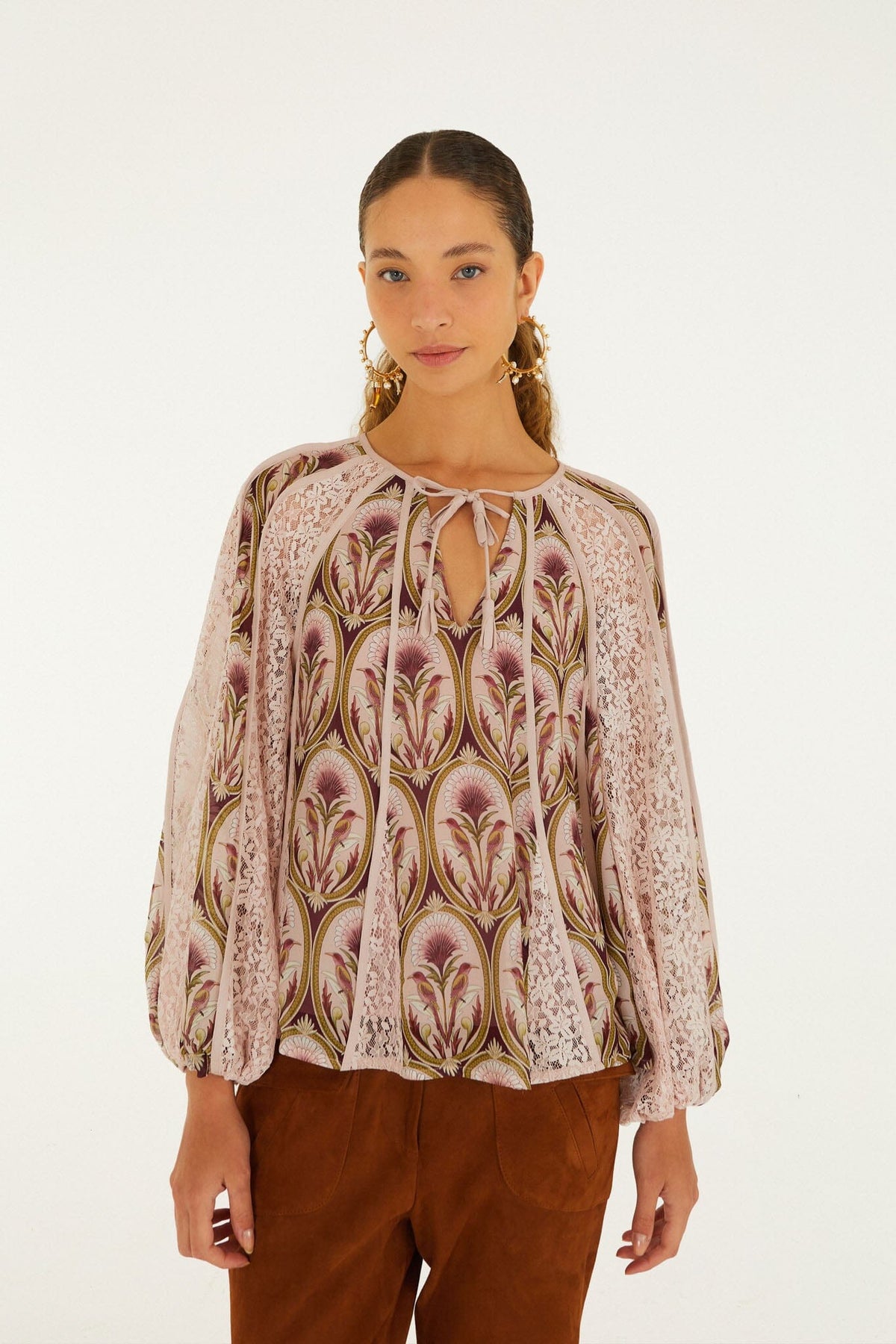 Long Sleeve Blouse in Garden Medal