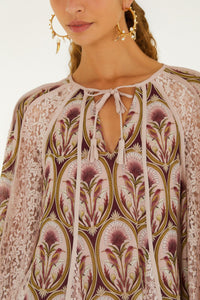 Long Sleeve Blouse in Garden Medal