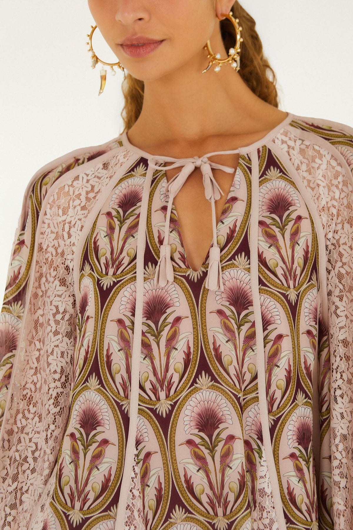 Long Sleeve Blouse in Garden Medal