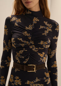 Lucia Dress in Navy Vine Floral