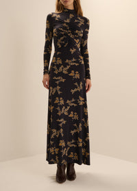 Lucia Dress in Navy Vine Floral