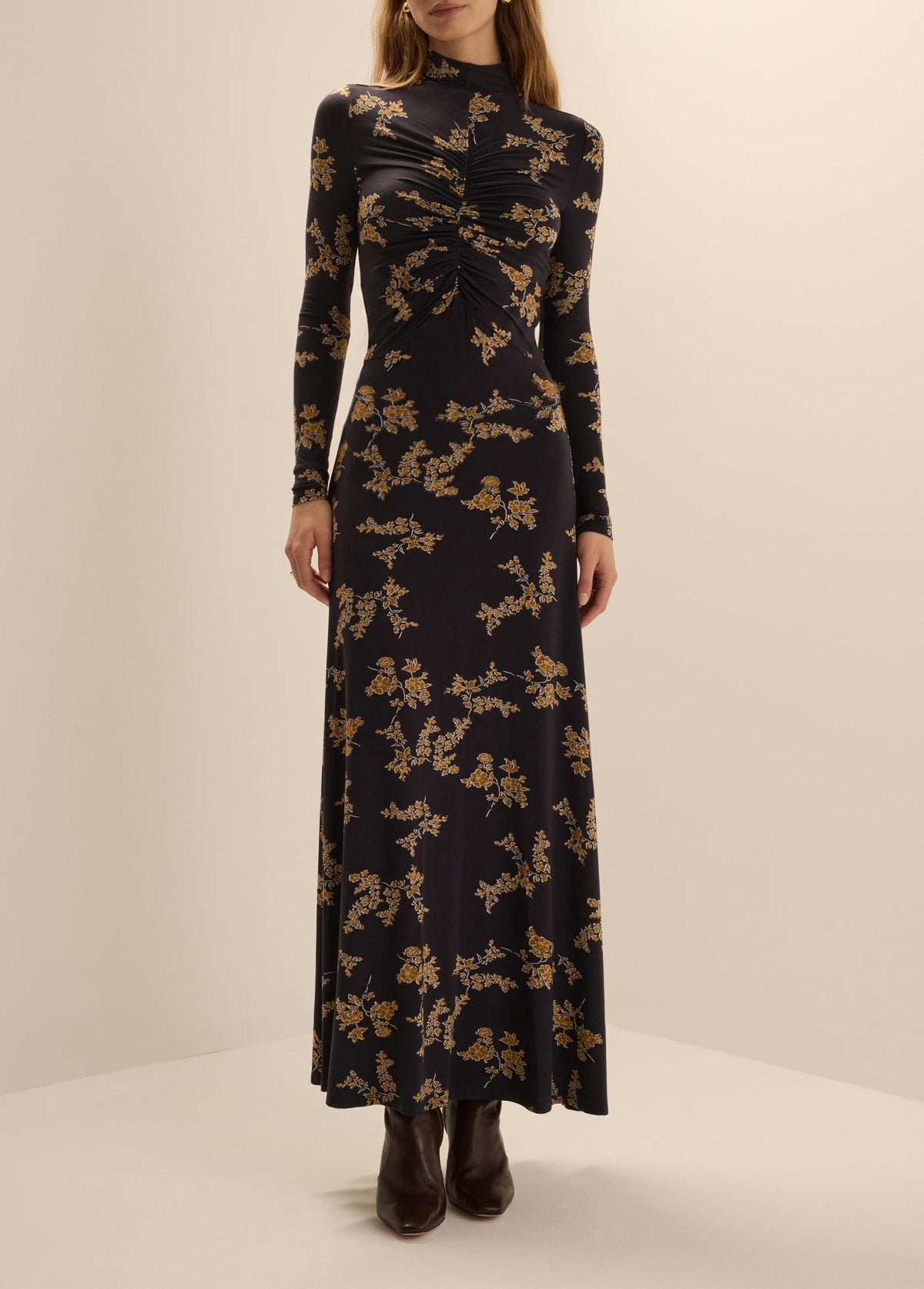 Lucia Dress in Navy Vine Floral