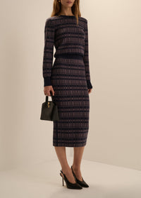 Draper Skirt in Navy Plaid