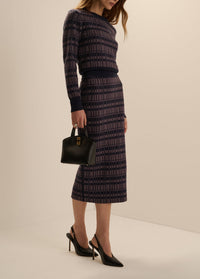 Draper Skirt in Navy Plaid